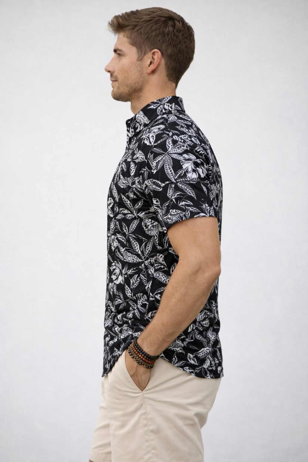 Printed Half Shirt _ Black