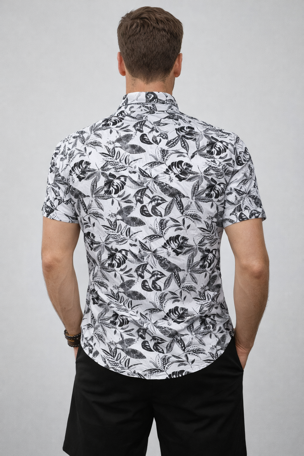 Printed Half Shirt _ White