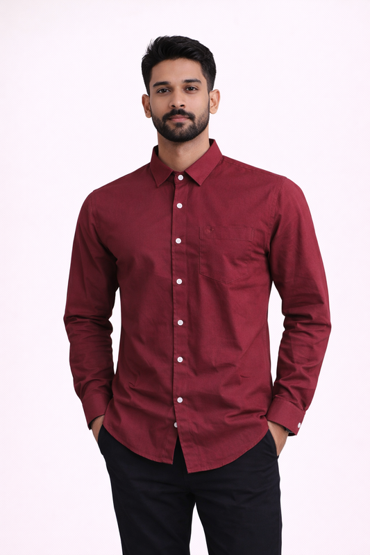 Oxford Cotton _ Maroon