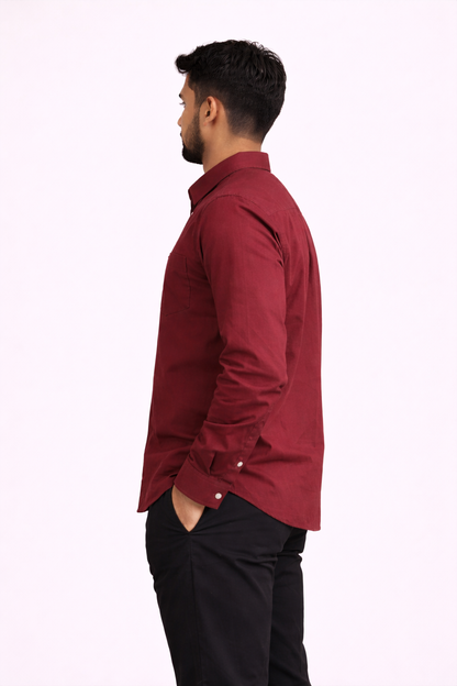 Oxford Cotton _ Maroon