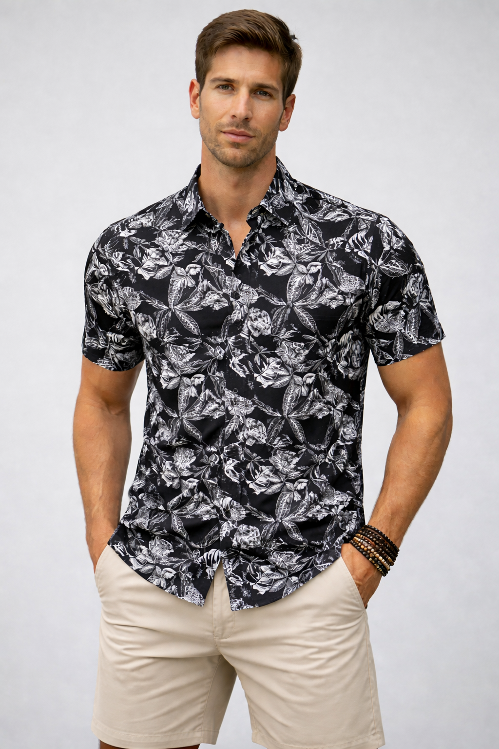Printed Half Shirt _ Black