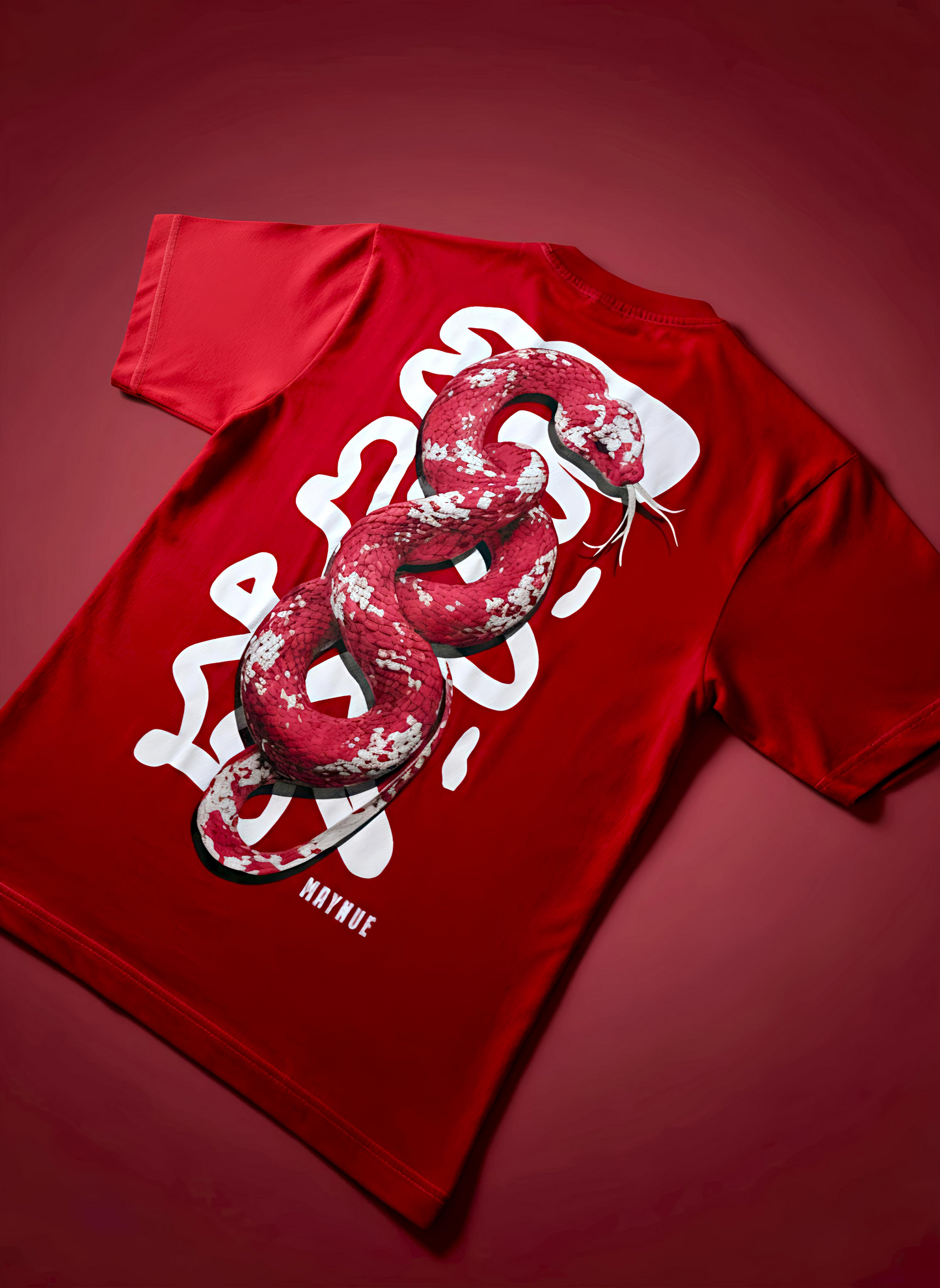 RED SERPENT PRINTED T-SHIRT [UNISEX]