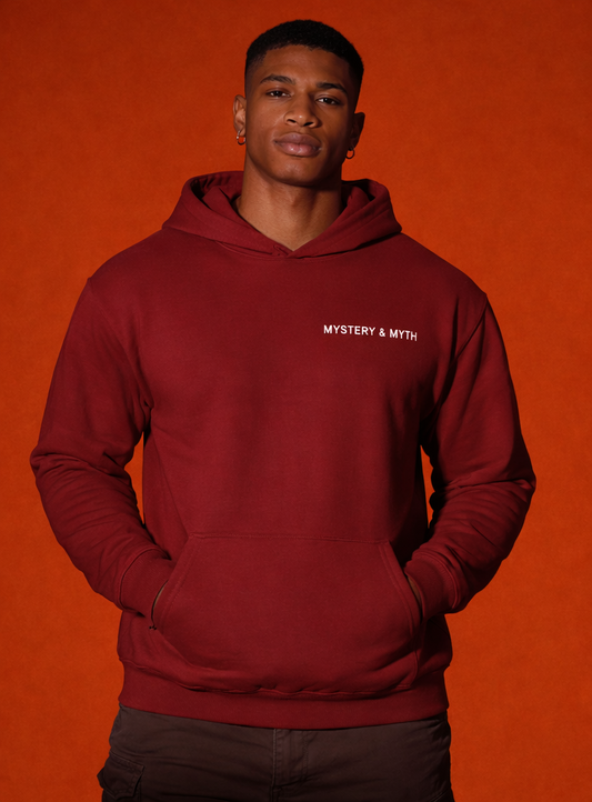 MYSTERY & MYTH 300 GSM Premium Hoodie – Maroon
