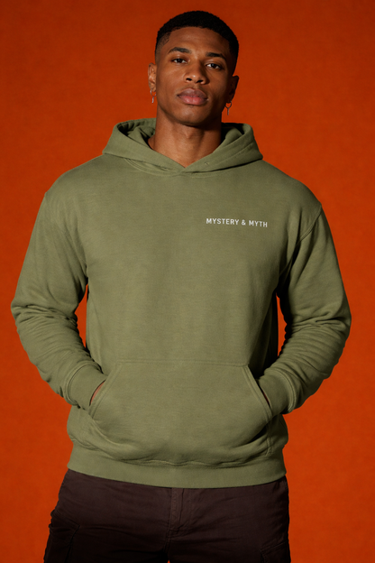 MYSTERY & MYTH 300 GSM Premium Hoodie - Olive Green
