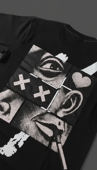 BLACK SPLIT PERSONA T-SHIRT [UNISEX]